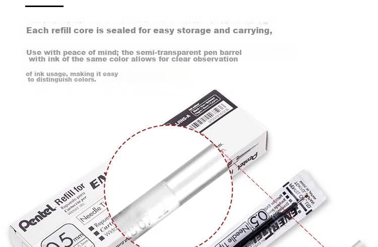 Набор стержней для гелевой ручки Pentel LRN5, 0.5 мм, черные, 12 шт.