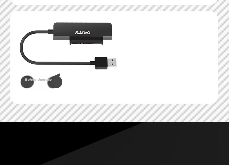 Кабель-адаптер MAIWO K104A для 2.5-дюймовых SATA HDD/SSD, USB 3.0, черный