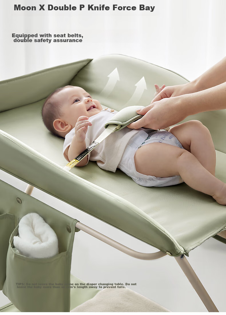 Babycare Пеленальный столик складной, многофункциональный, с массажем, передвижной, синий