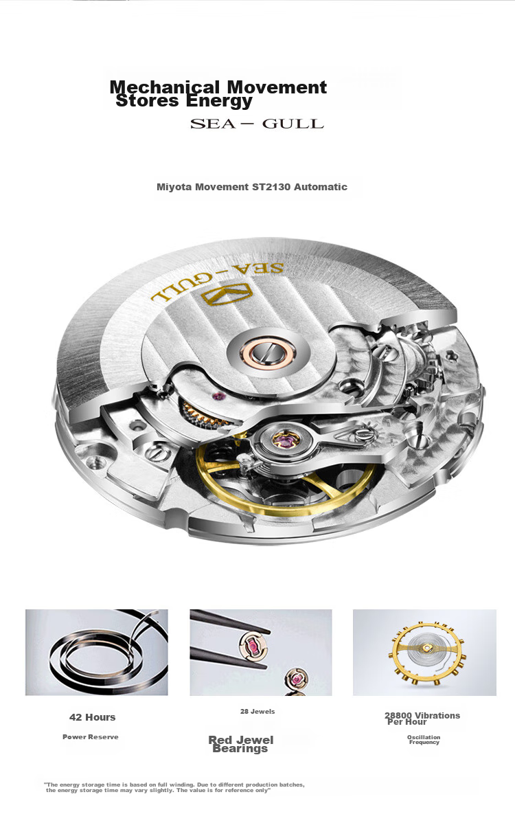 SEAGULL Мужские автоматические механические часы D816.405, с национальным календарем, подарок мужчине