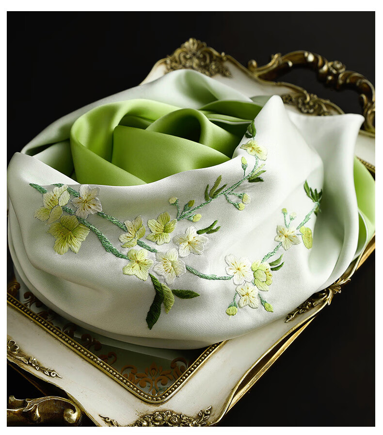 Шелковый шарф Hangsilu Suzhou Embroidery с вышивкой для женщин, зимний шарф из тутового шелка, подарочная коробка высокого класса, подарок на день рождения и праздник для мамы, новогодний подарок