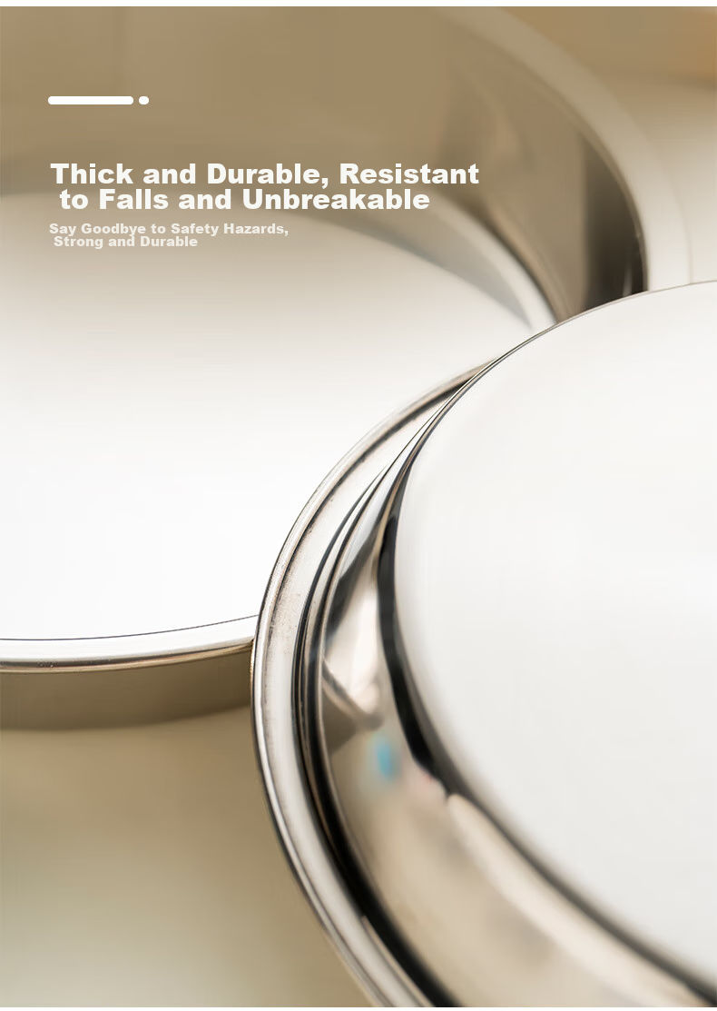 Тарелка Onlycook из нержавеющей стали 304, утолщенная, для фруктов, чая, риса, холодного мяса, круглая, диаметр 28 см