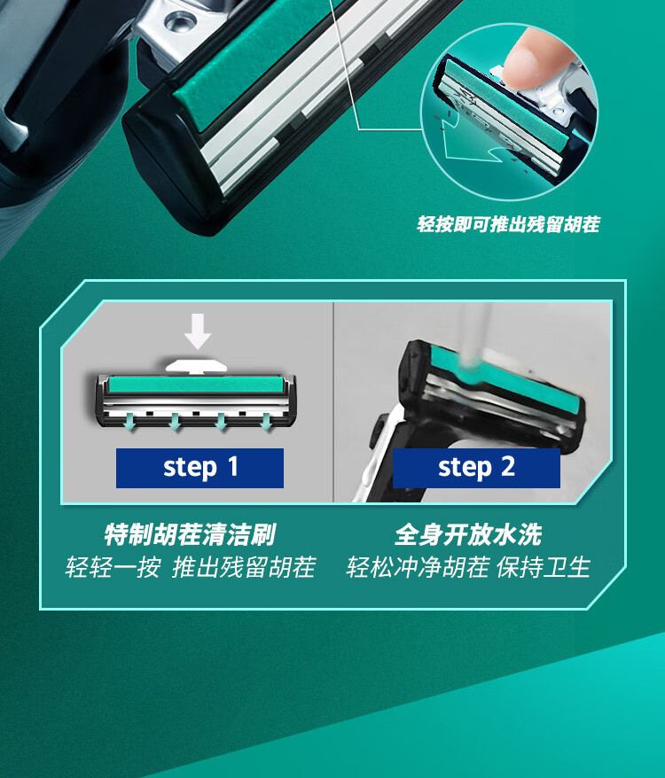 吉列剃须刀手动威锋1刀架5刀头 刮胡刀胡须刀剃胡刀老式剃须刀