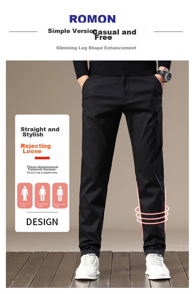 Брюки ROMON Casual Pants мужские, повседневные, прямые, темно-серые, размер 38