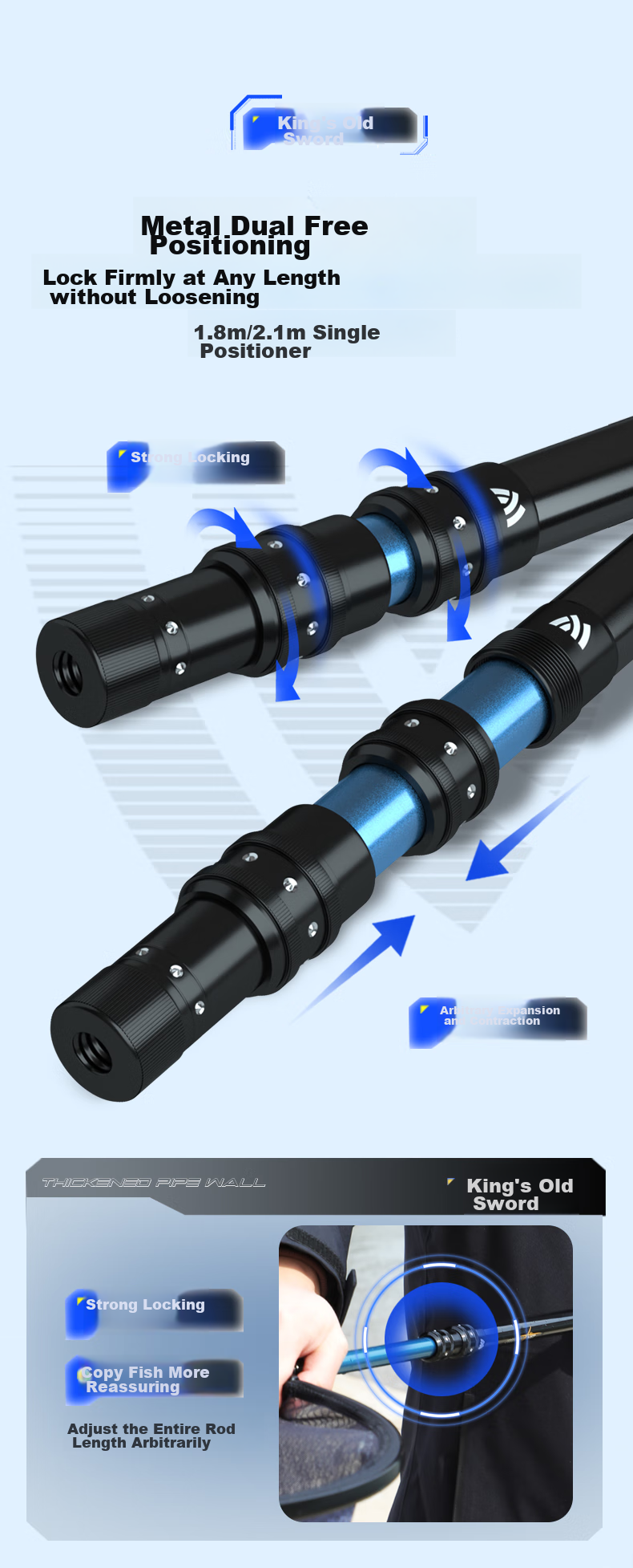 Удочка Woding Carbon Fiber, одночастная, сверхлегкая, сверхпрочная, телескопическая, удлиненная, для ловли рыбы