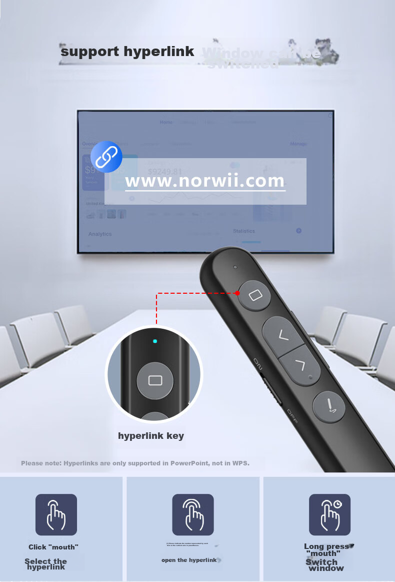 Ручка-презентер NORWII N20 BLE, сенсорная, многофункциональная, с Bluetooth, для учителей, черная
