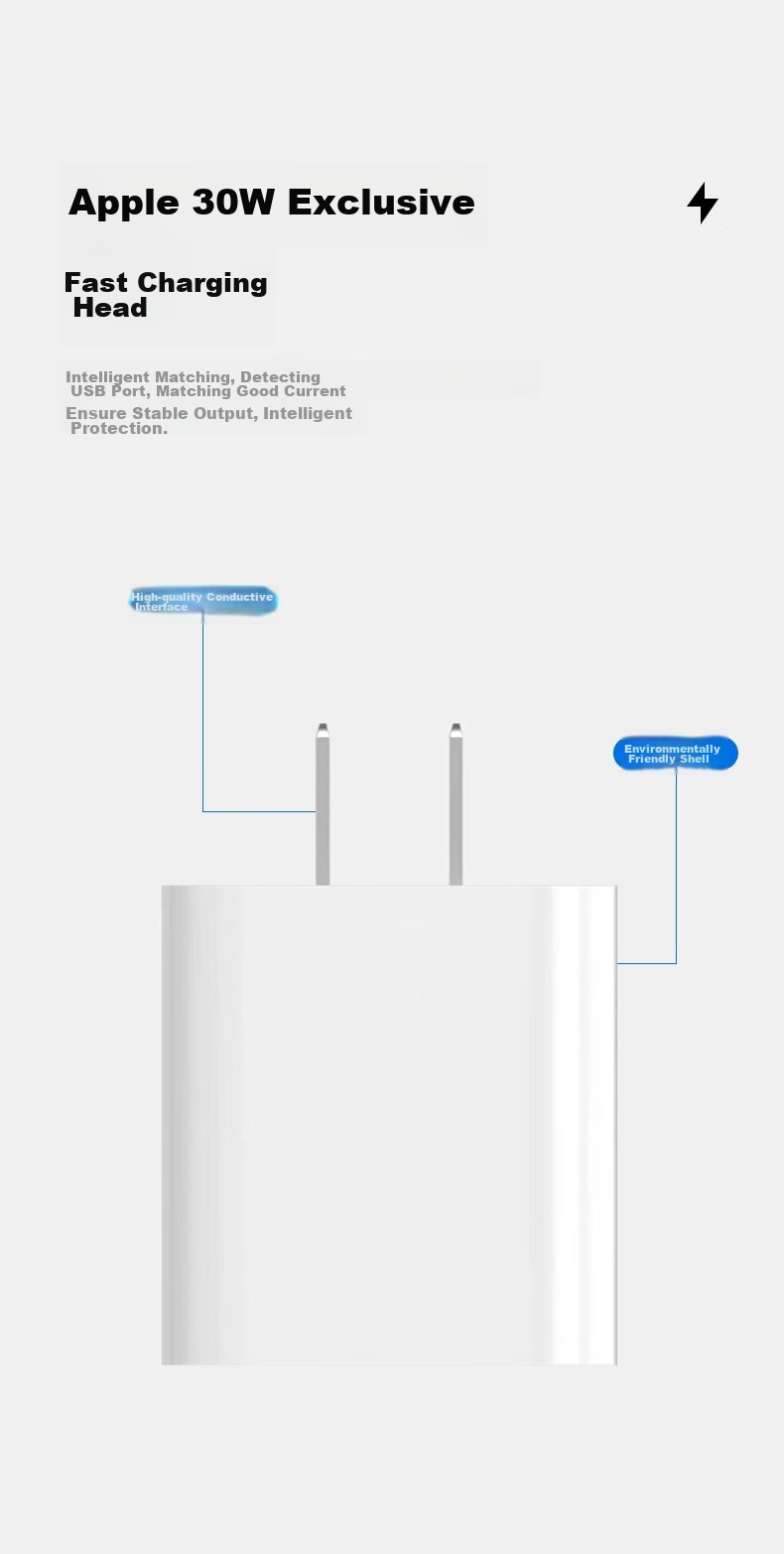 OKSJ Зарядное устройство и кабель Type-C для Apple, комплект для зарядки PD30W, автомобильное зарядное устройство с двумя портами