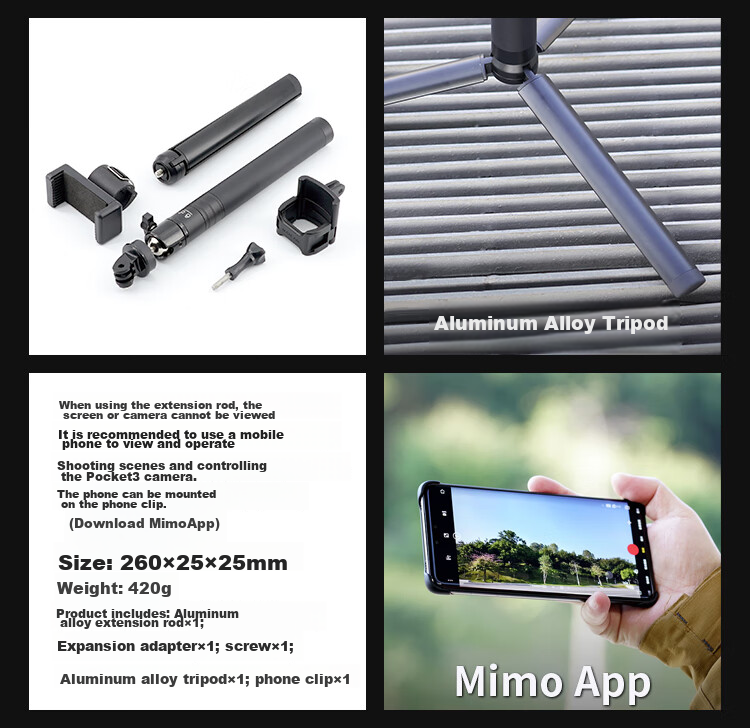 MAXCAM, портативный селфи-штатив для DJI Osmo Pocket 3, настольная подставка для видеоблогов, аксессуар