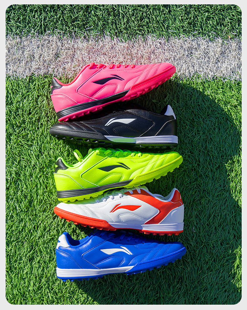 Футбольные бутсы Li-Ning для мужчин и женщин, с шипами TF для искусственного газона, профессиональные соревновательные и тренировочные бутсы для взрослых, подростков, школьников и детей, зеленые, размер 43