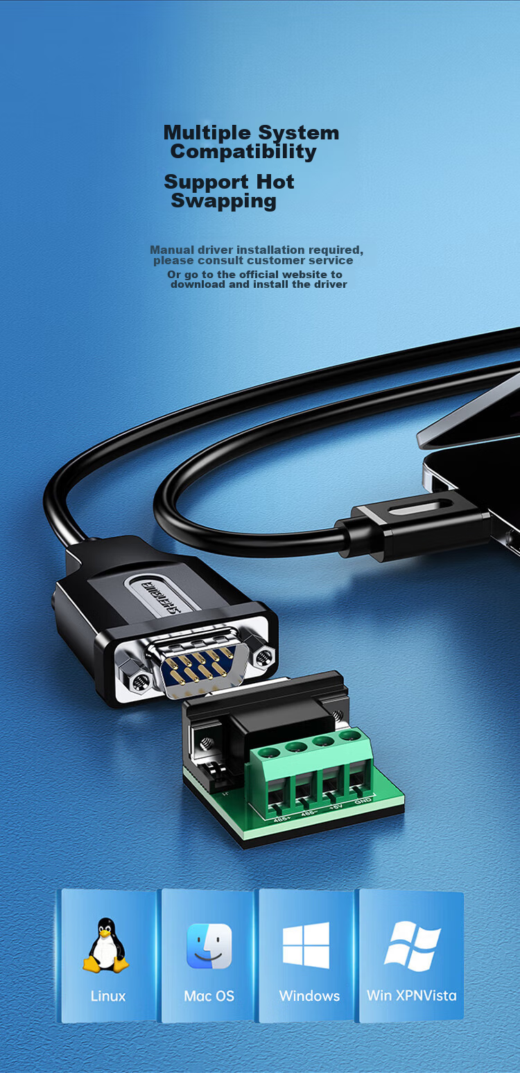 Кабель Shengwei USB to RS485, 1 метр, AML2010G, промышленный