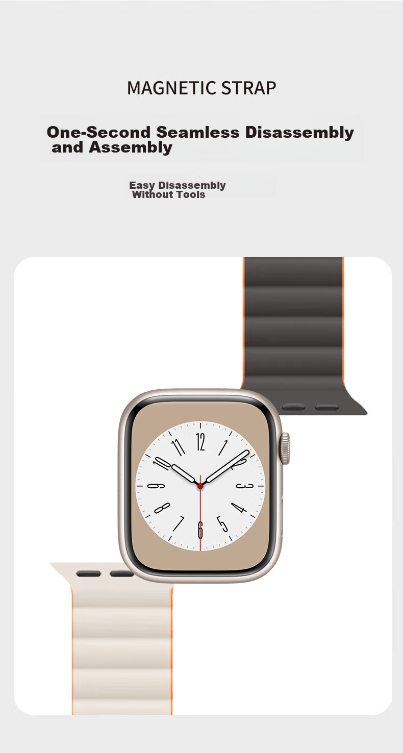 Ремешок Watchbond Magnetic Silicone Loop для Apple Watch, силиконовый, черный, 38/40/41/42 мм