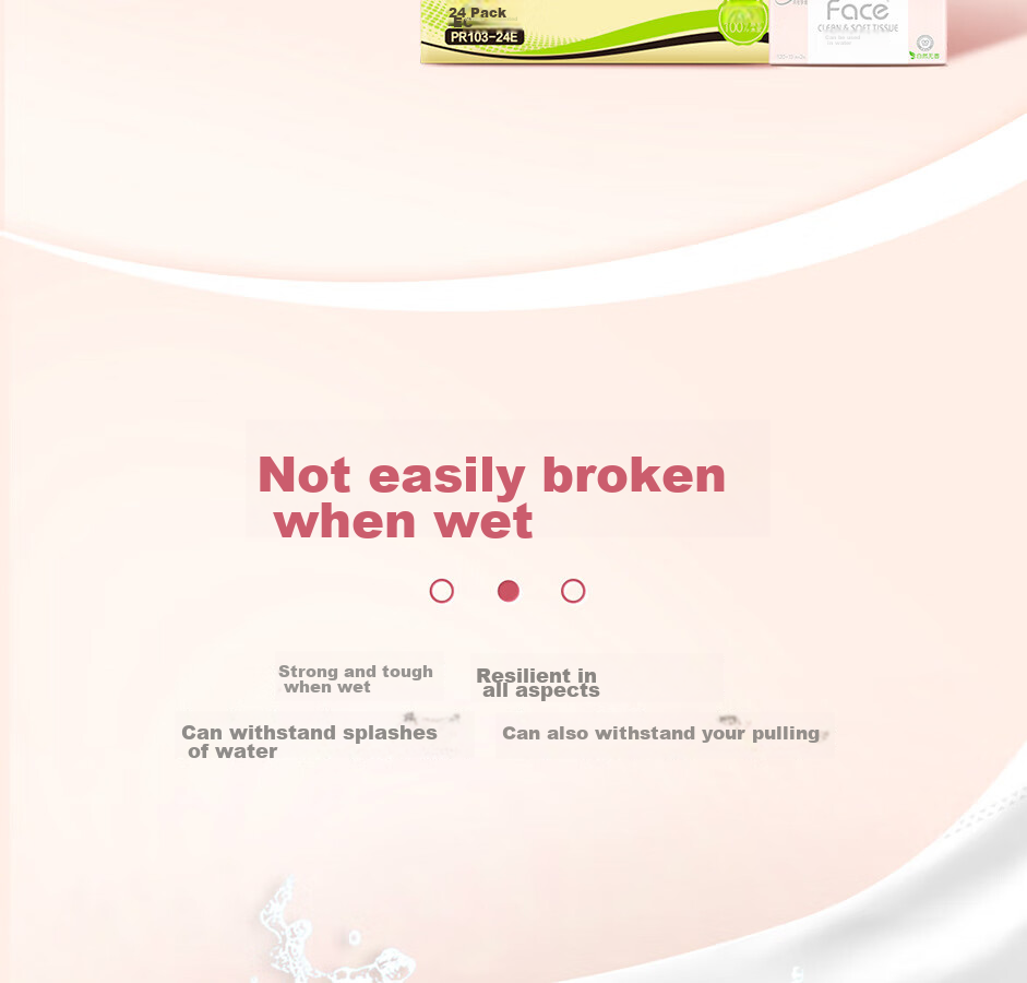Бумажные платочки C&S Facial Tissues, розовые, 3-слойные, 150 листов*24 упаковки, влажные салфетки M, целый ящик туалетной бумаги