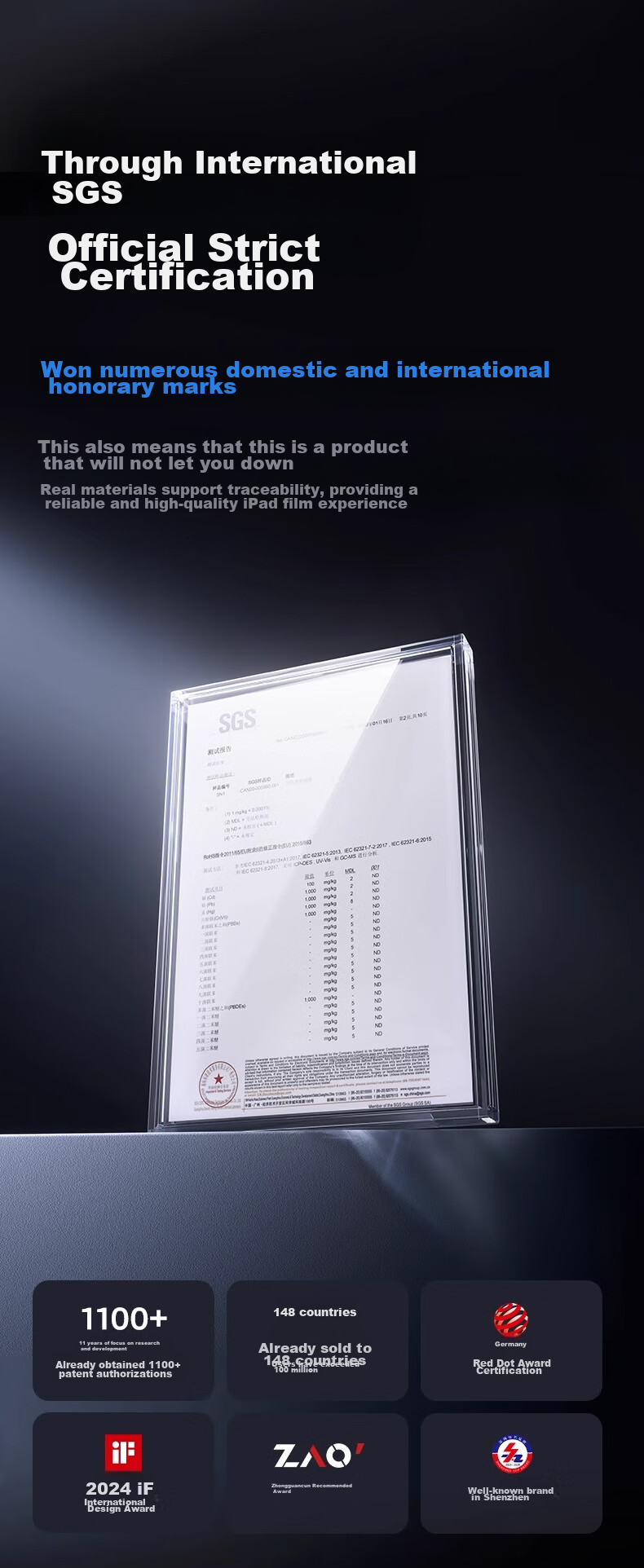 Защитное стекло TORRAS для iPad Air 11 (2025) M3, противоударное, антибликовое, ультратонкое