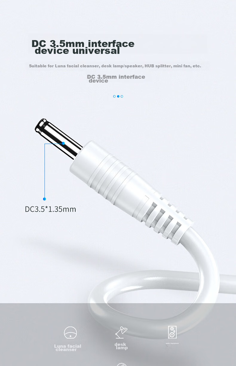 Кабель питания LinkStone USB - DC 3.5 мм, 1 метр, для электроники