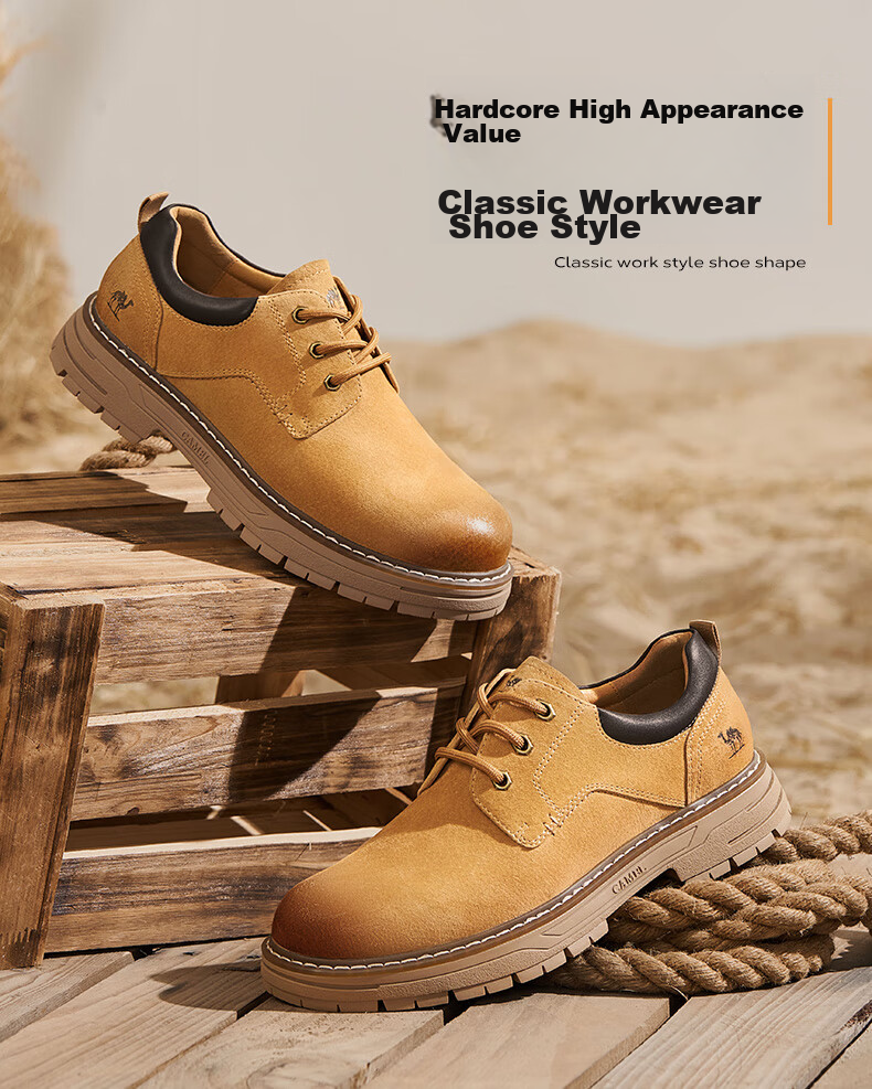 Мужские ботинки CAMEL, низкие, кожаные, повседневные, модель G15A076064, цвет Camel, размер 42