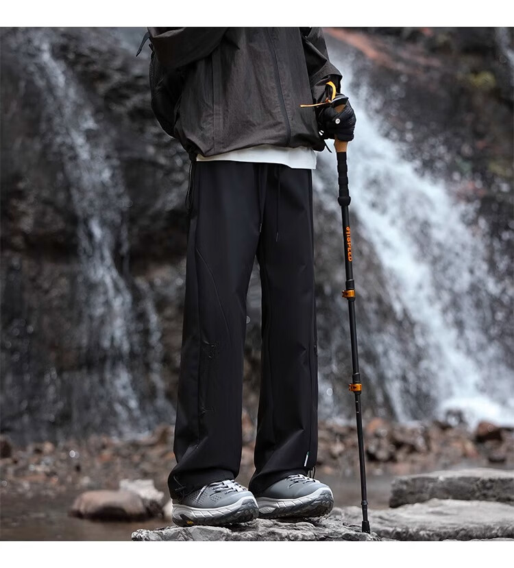 IZEXX Мужские функциональные повседневные брюки, весенние ветрозащитные и водонепроницаемые, свободные прямые брюки-карго, размер 5XL, цвет хаки