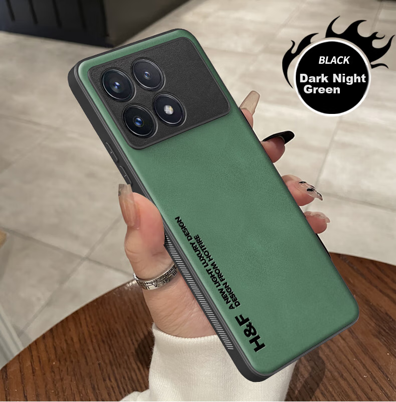 Чехол HotFire для Xiaomi Redmi K70/K70 Pro, кожаный, противоударный, простой стиль, коралловый синий