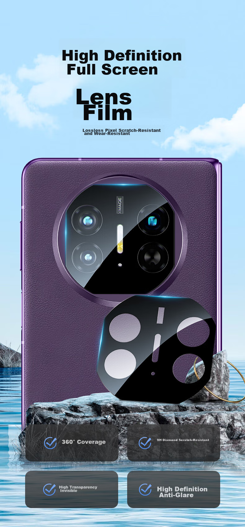 Защитная пленка ESR для камеры Huawei Mate X5, прозрачная, противоударная, антицарапина