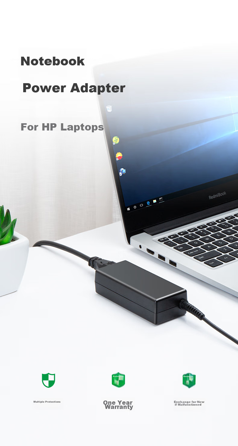Зарядное устройство Llano HP Laptop Charger, 19.5V 3.33A 65W Универсальное, совместимое с HP Zhan66 Pavilion 15/M4 Envy14, адаптер питания для ноутбука, кабель с синим круглым разъемом и Pi