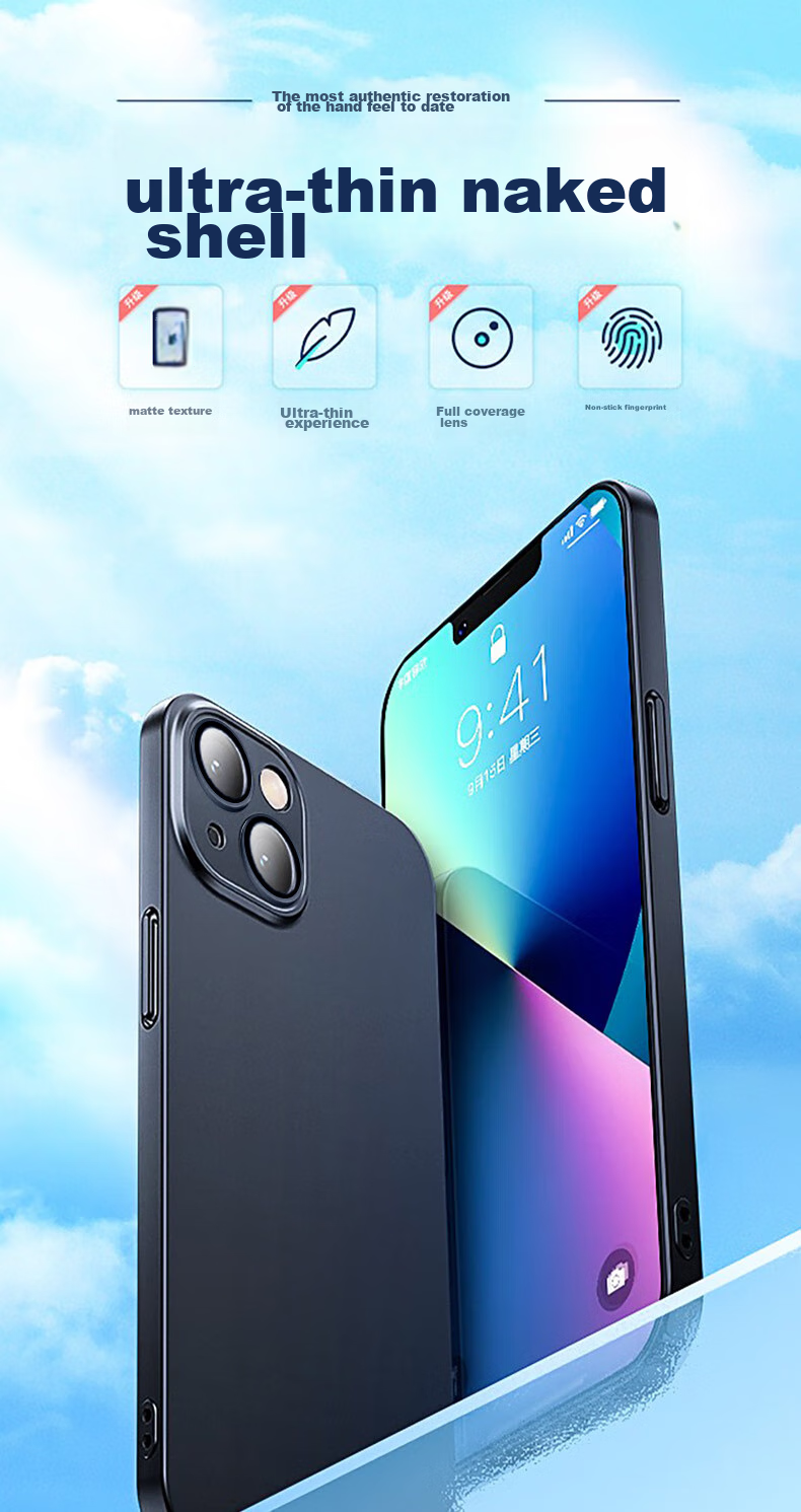 Чехол EDDGA для iPhone 14, с защитой камеры, противоударный, простой стиль, графитовый черный