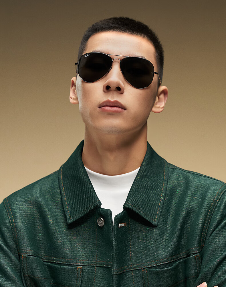 Солнцезащитные очки RayBan Aviator Series, унисекс, защита от УФ, поляризованные линзы, черный