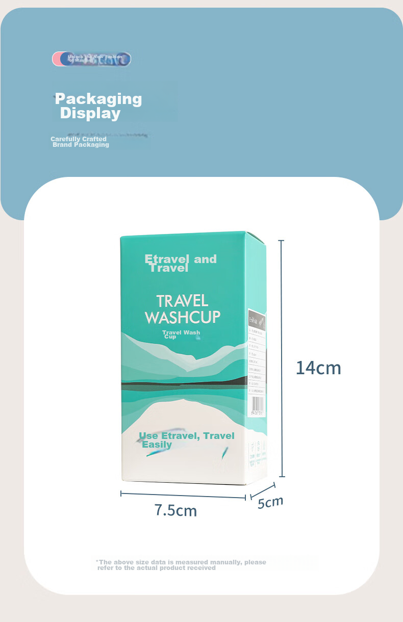 Дорожный набор Etravel для туалетных принадлежностей с чашкой, зубной щеткой и пастой, 3 в 1, для путешествий, 70x50x140 мм