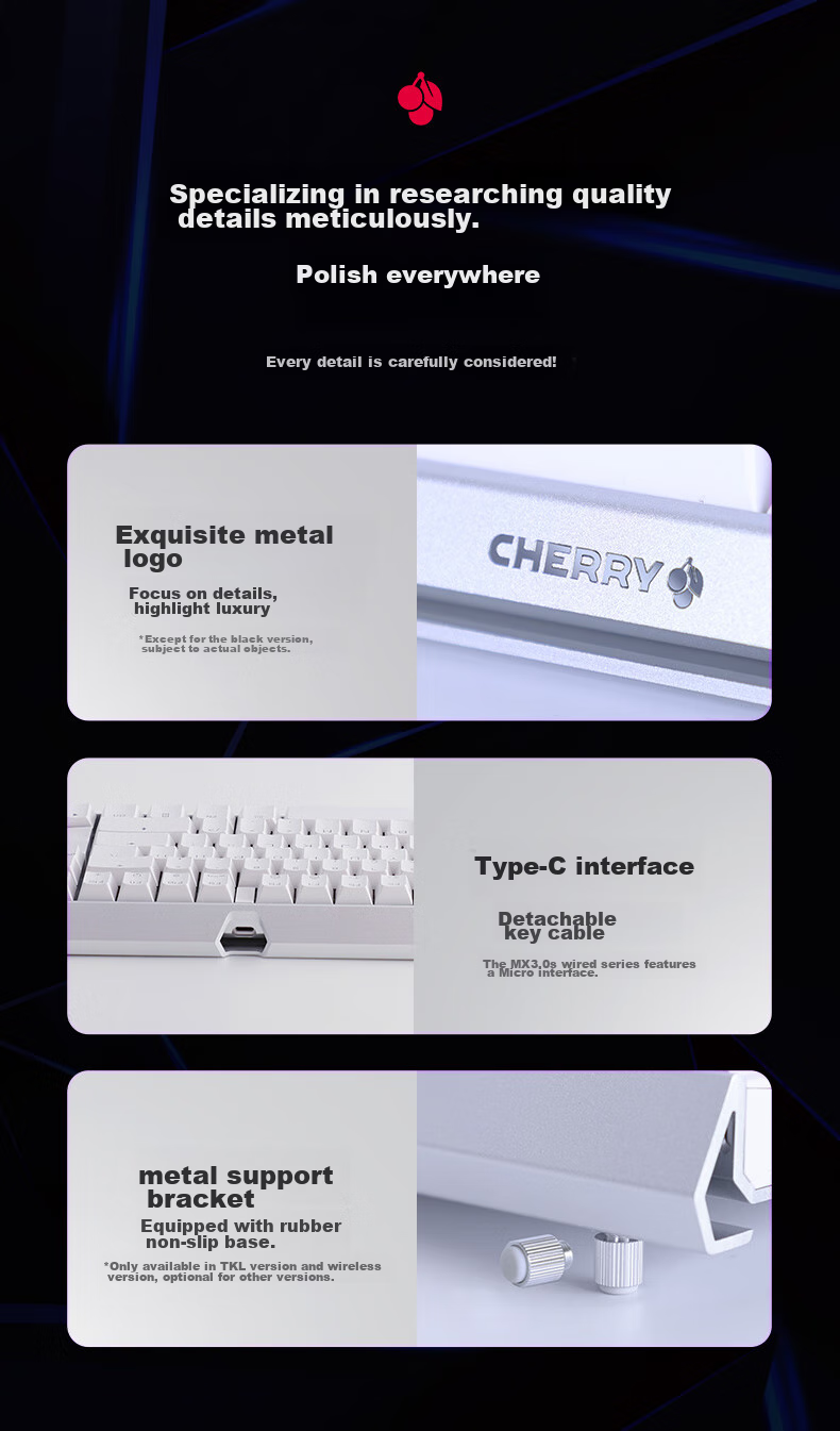 Механическая клавиатура CHERRY MX3.0S, 108 клавиш, проводная, алюминиевый корпус, черная