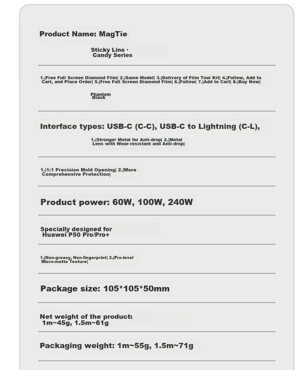 Кабель CANDYSIGN MagTie Magnetic Charge, Type-C на Lightning, MFi Certified, 1 метр, сладкий белый