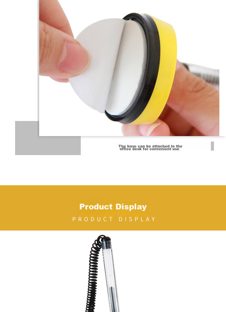 Гелевая ручка TANGO Smile Pen, 0.5 мм, черная, настольная, с креплением для стола, офисная канцелярия