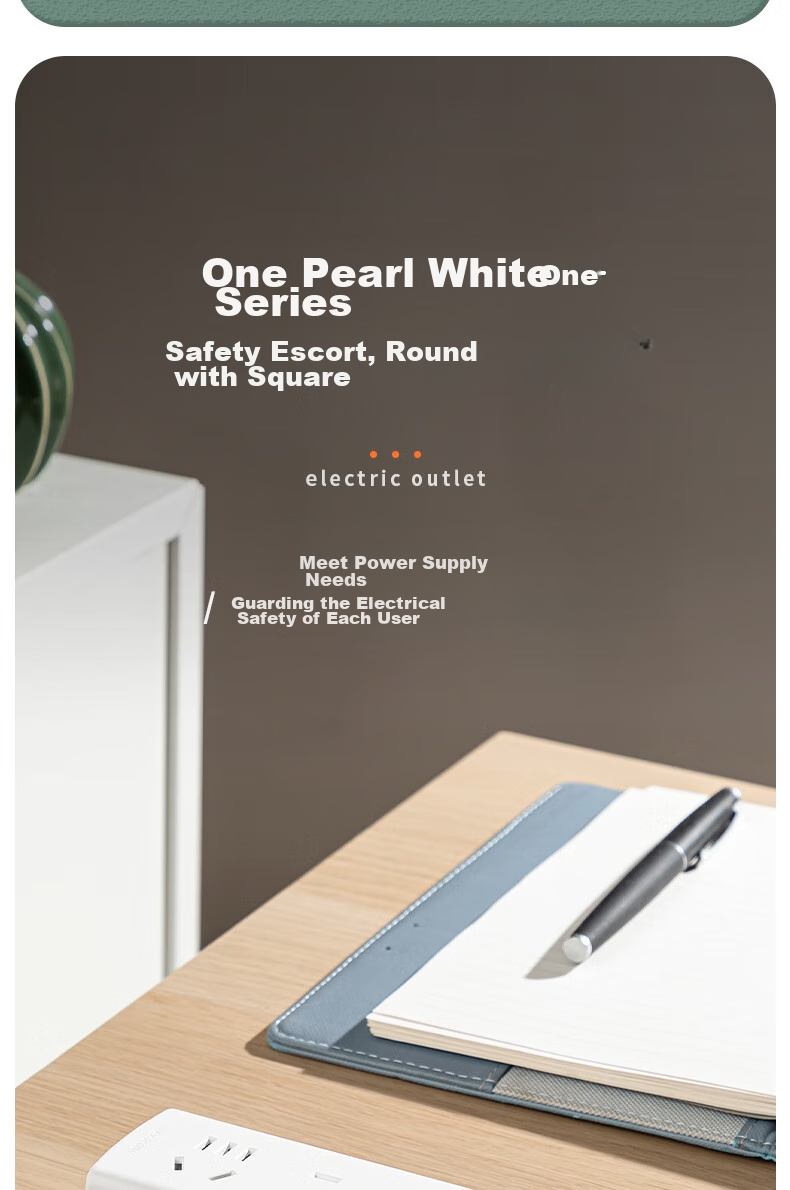 Удлинитель Deli Pearl White Series, стандартный, с мастер-выключателем, защитной крышкой, 3 розетки, длина 1 метр, белый