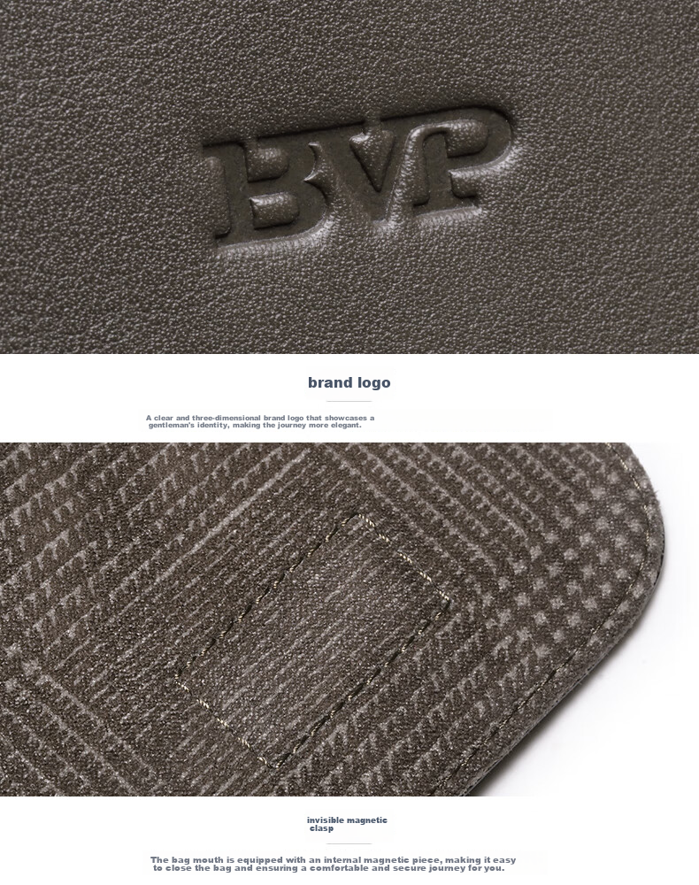 BVP Мужская Повседневная Портфель-сумка, Деловая Кожаная Сумка через плечо, Горизонтальный Стиль, Подарок на Новый Год