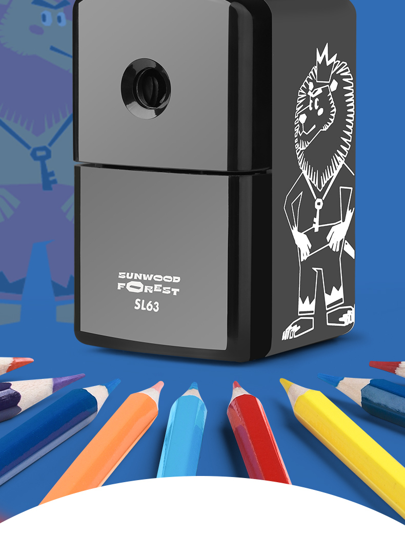 Ручная точилка для карандашей SUNWOOD SL63, большая, с регулировкой толщины, красная