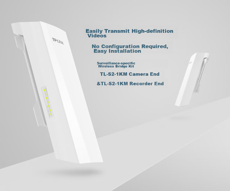TP-LINK TL-S2 Комплект беспроводного моста, 1 км, Wi-Fi точка-точка для видеонаблюдения, беспроводной AP CPE