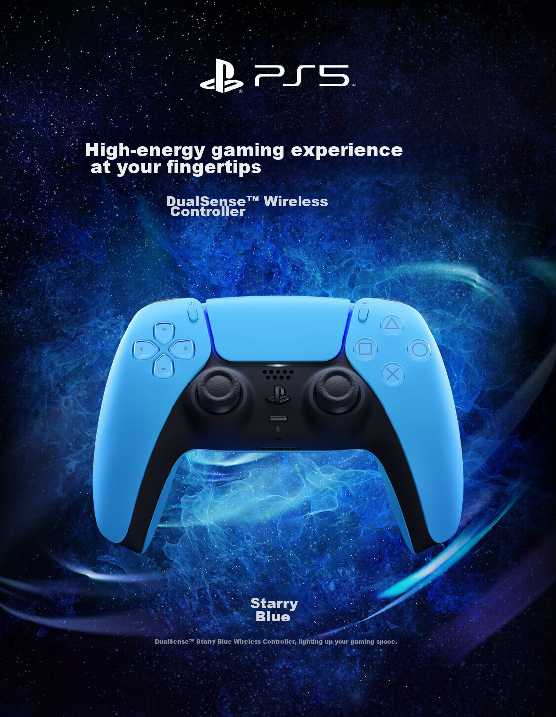 Беспроводной геймпад Sony PlayStation DualSense для PS5, PC, Bluetooth, цвет "Звездная синева"