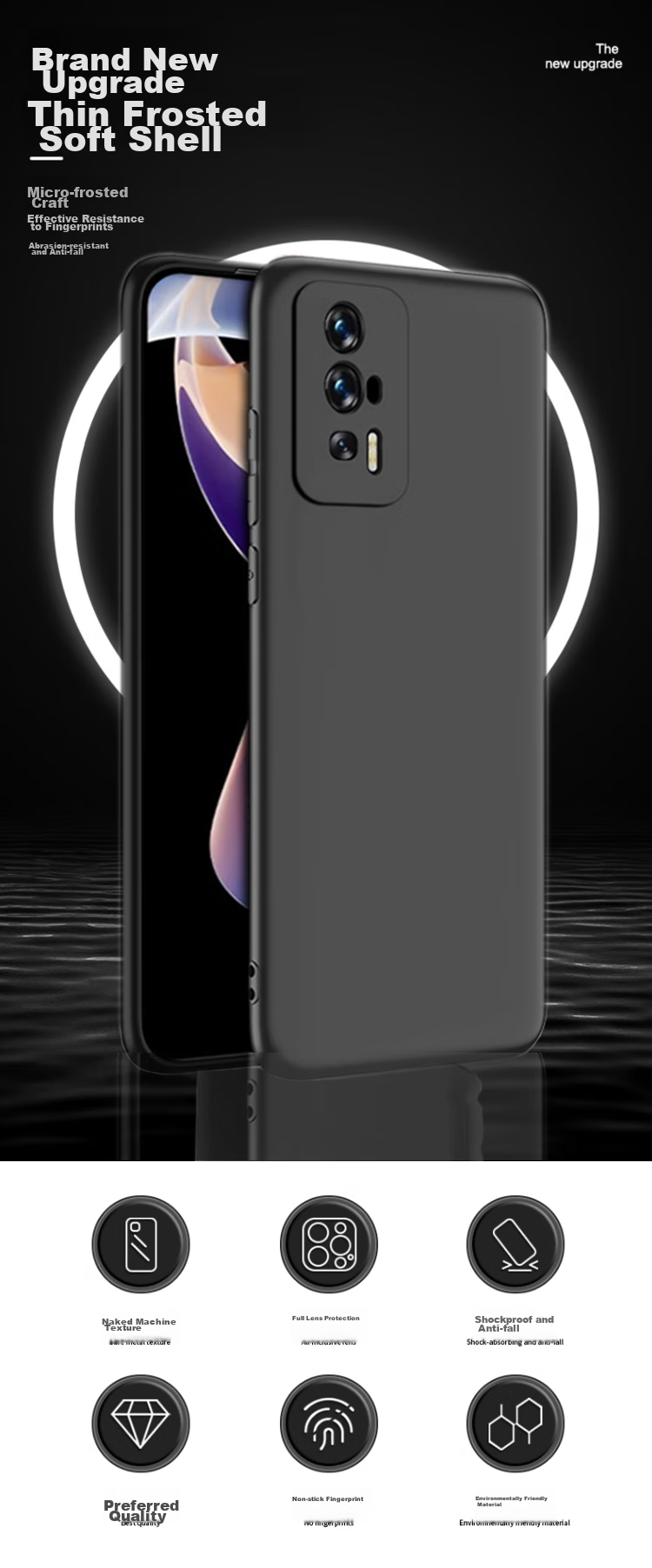 Чехол MAIKUQI для Xiaomi Redmi K60 / K60 Pro, противоударный, с полной защитой от падений, матовый черный