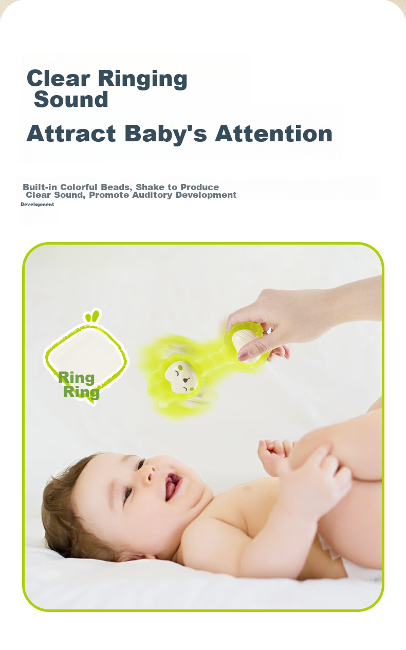 Подарочный набор Jollybaby для новорожденных: погремушка, прорезыватель, развивающая игрушка для захвата, 0-6 месяцев