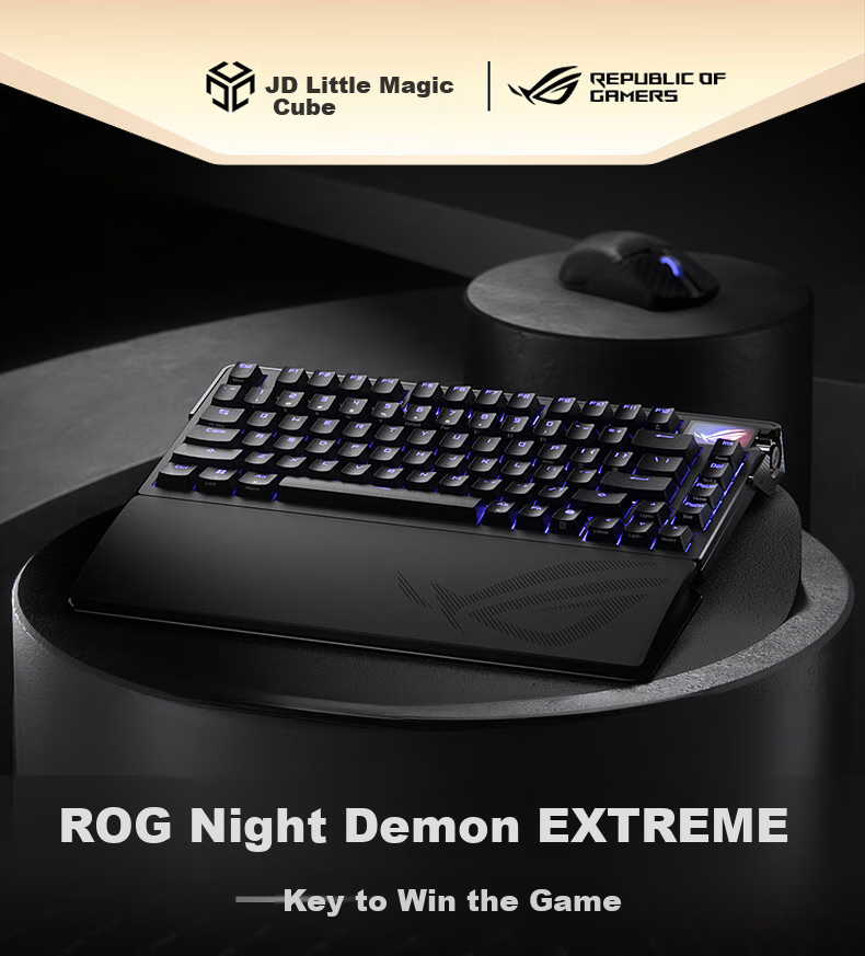 Механическая клавиатура ROG Yemo Extreme, трехрежимная, игровая, 75 клавиш, горячая замена, настраиваемая структура прокладок, полноцветный OLED, подсветка 8K, переключатели NX Snow White