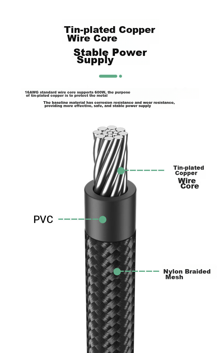 Кабель питания для видеокарты KELEPU, 16Pin (12+4P) Male to Male, 12VHPWR, черный, 70 см