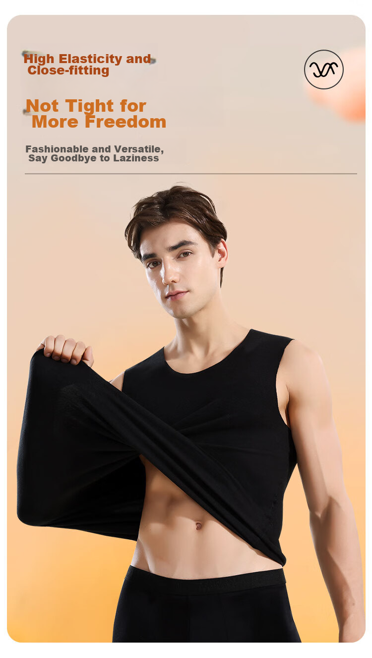 Мужская термофутболка MiiOW Polyester Modal Nylon Thermal Vest, мужское бесшовное нижнее белье с флисом, без рукавов, осень-зима