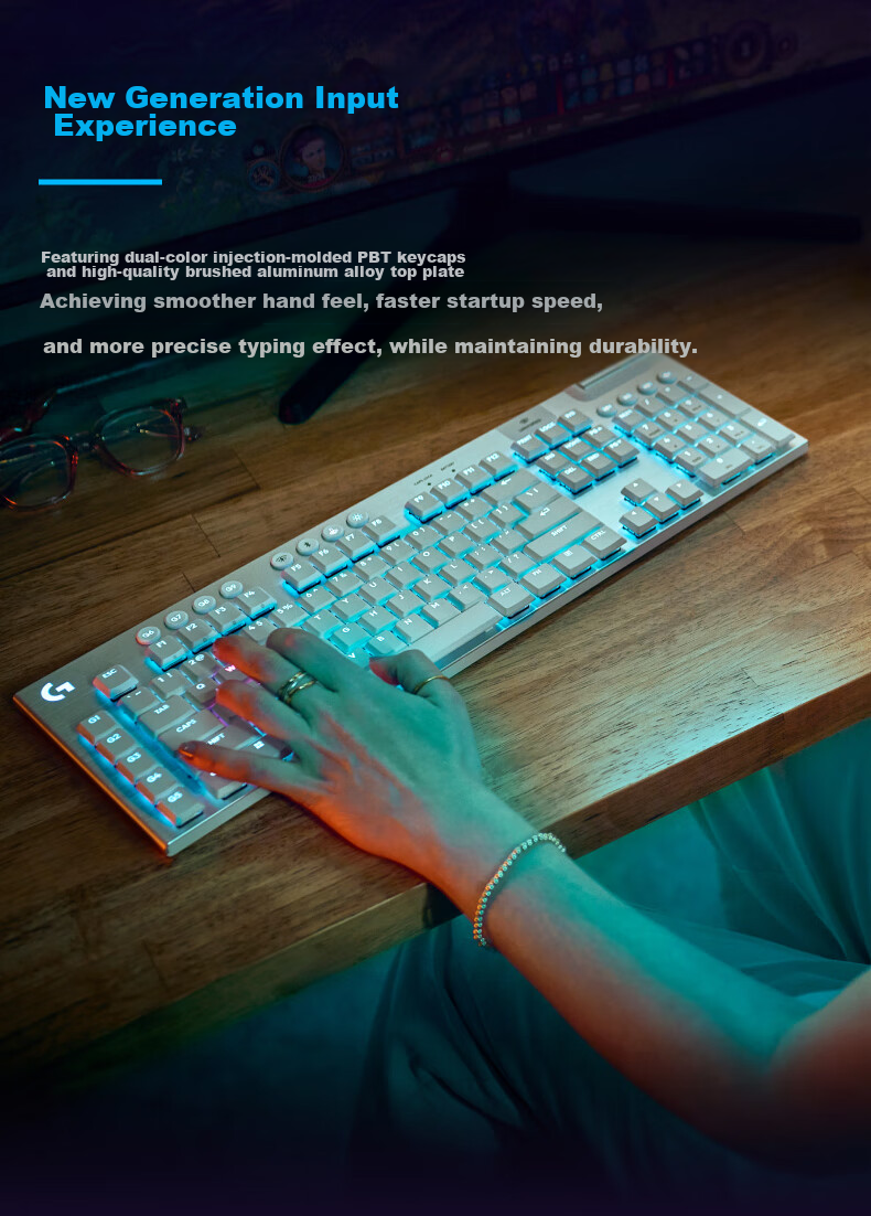 Игровая клавиатура Logitech G G915 X LIGHTSPEED Wireless White-T, механическая, низкопрофильная, беспроводная, с подсветкой RGB