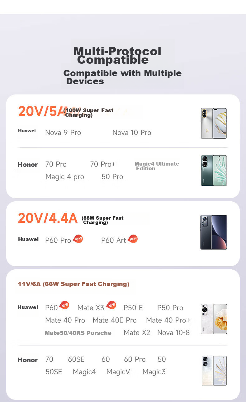 Кабель OKSJ Type-C, супербыстрая зарядка 6A, 66W/100W, для Huawei Honor Xiaomi Pura80/Mate70/60Pro/P50/40p30, 2 шт.