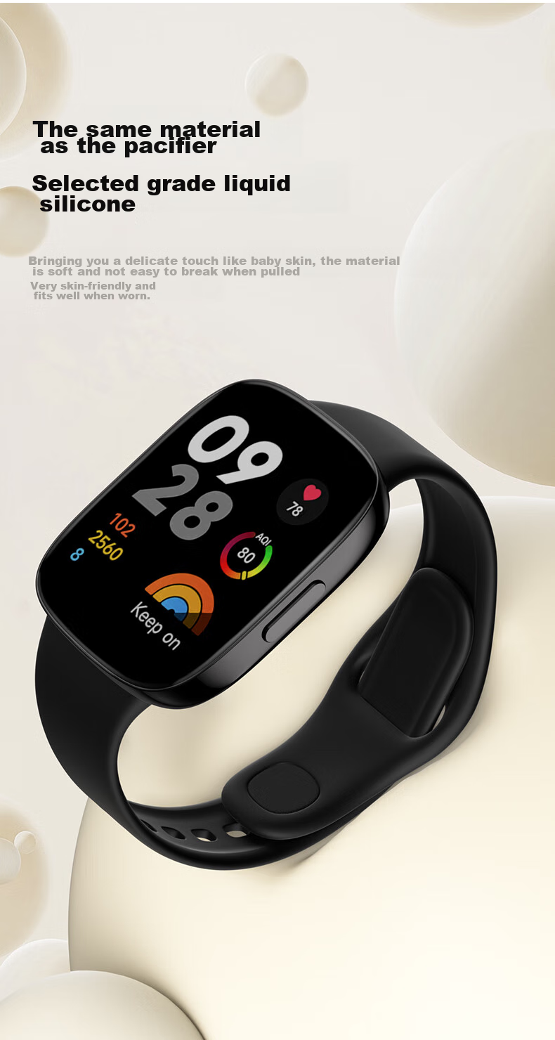 Ремешок CangHua для Xiaomi Redmi Watch 3, спортивный, водонепроницаемый, дышащий, силиконовый, черный