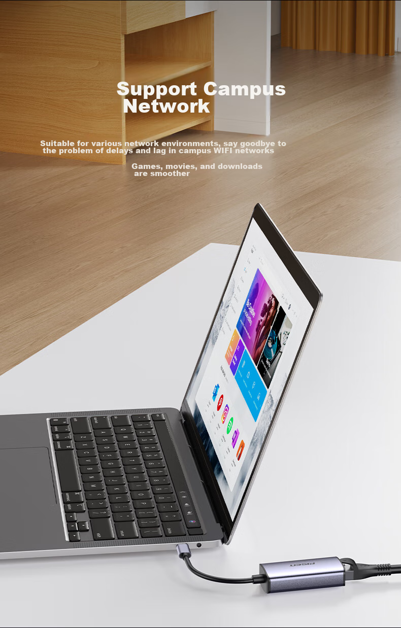 Pisen Type-C to Gigabit Ethernet RJ45 Адаптер проводной сетевой карты Конвертер для MacBook, Huawei Laptops, Телефонов