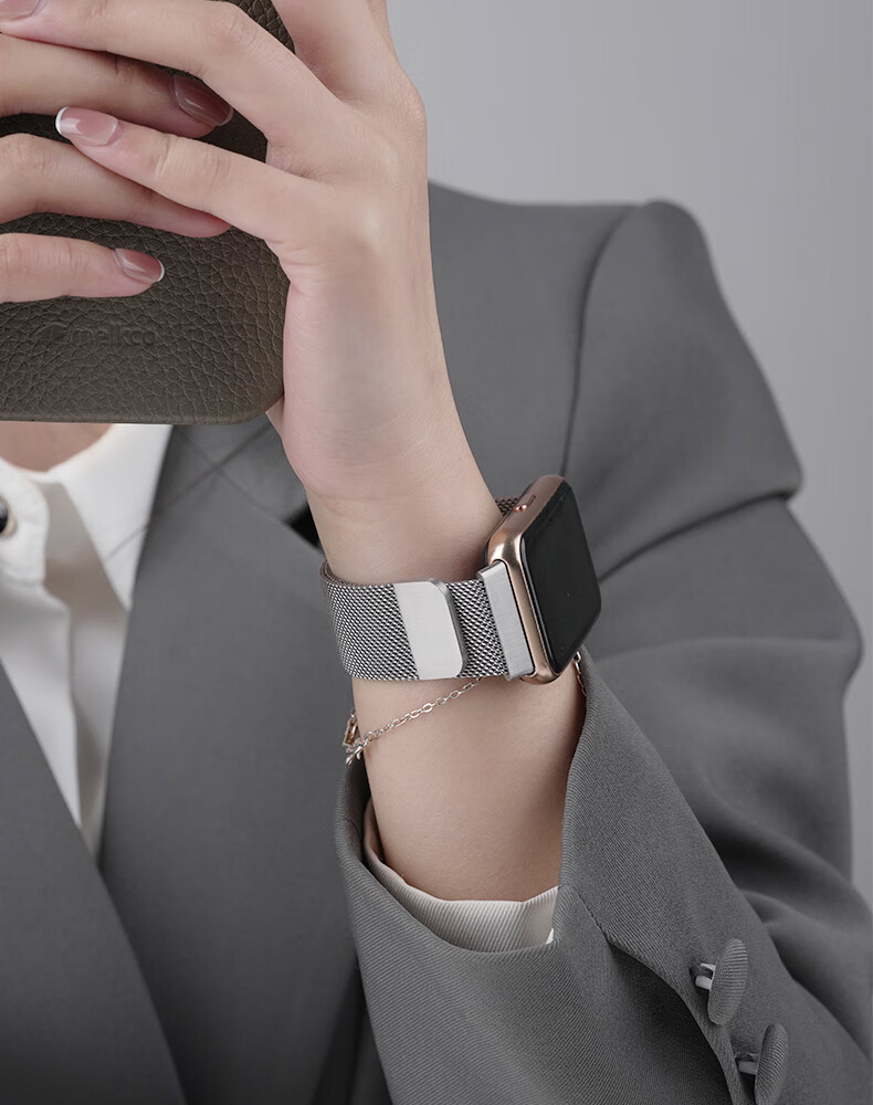 Ремешок Watchbond Milanese Magnetic для Huawei Watch FIT 2, металлический, серебристый