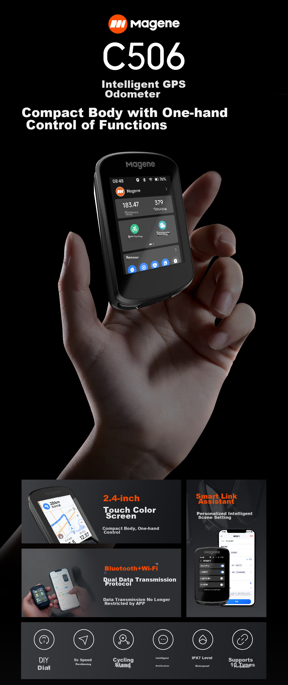 Велокомпьютер Magene C506 GPS