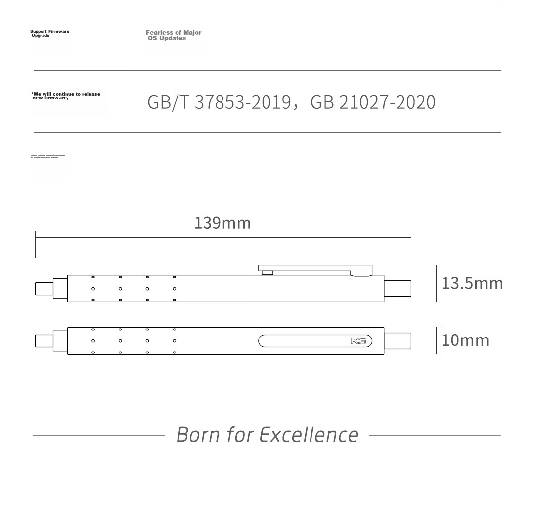 Набор гелевых ручек KACO Jingdian Subject II, 4 шт., черный, 0.5 мм