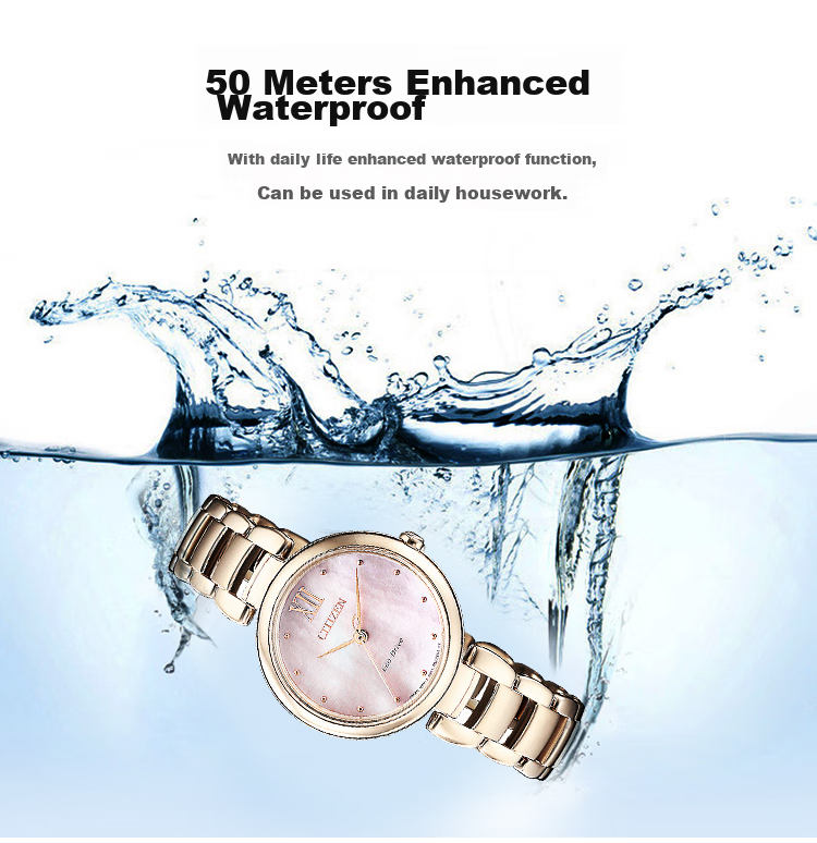 Женские часы CITIZEN L Series, Eco-Drive, стальной браслет, циферблат с матерью дракона, EM0533-82Y