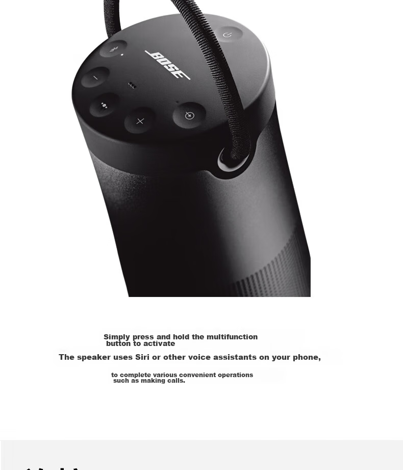 Портативная колонка BOSE SoundLink Revolve+ II, серебристая, 360-градусный звук, водонепроницаемая Bluetooth-колонка для компьютера и телефона, второе поколение
