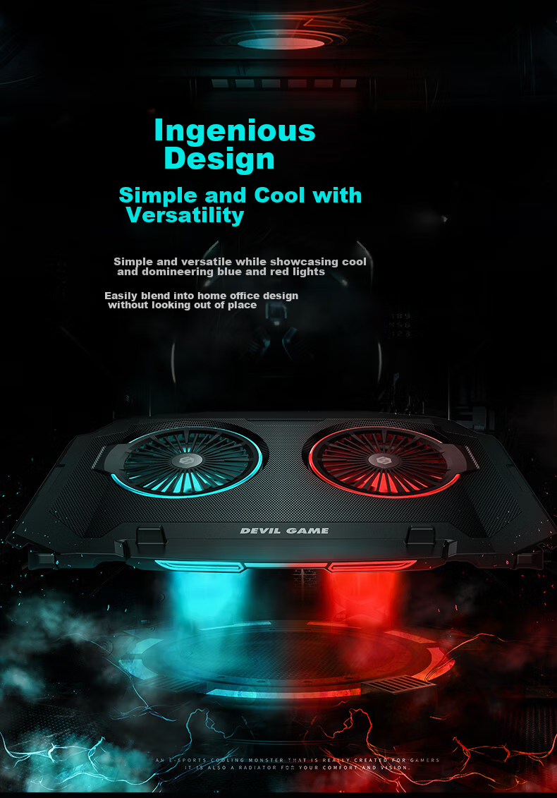 Подставка для ноутбука SUOHUANG SSRQ-020S1, игровая версия, с подсветкой, для ноутбуков 15.6-17.3 дюймов