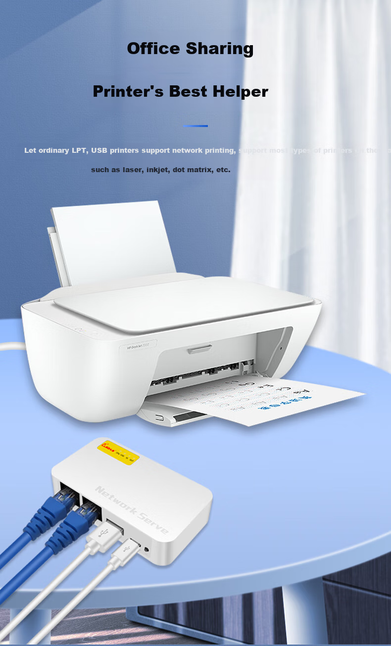 Сетевой сервер печати LIJIA KP-U101, USB 2.0, RJ45
